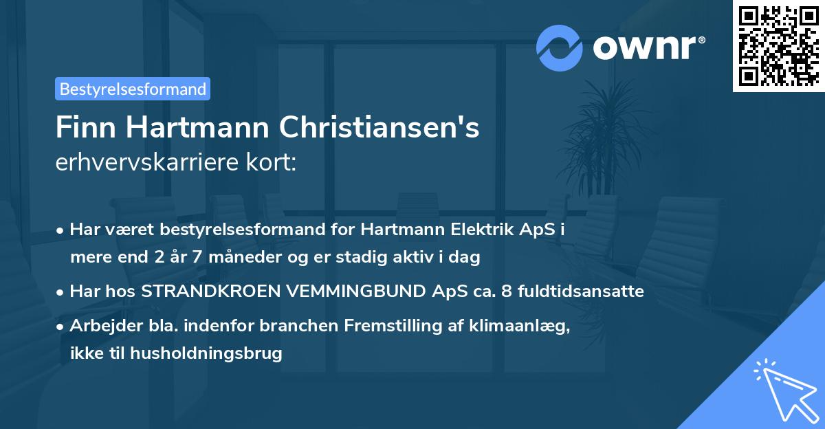 Finn Hartmann Christiansen's erhvervskarriere kort