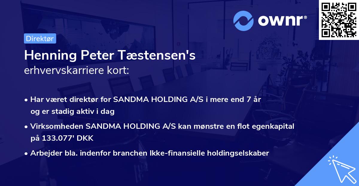 Henning Peter Tæstensen's erhvervskarriere kort