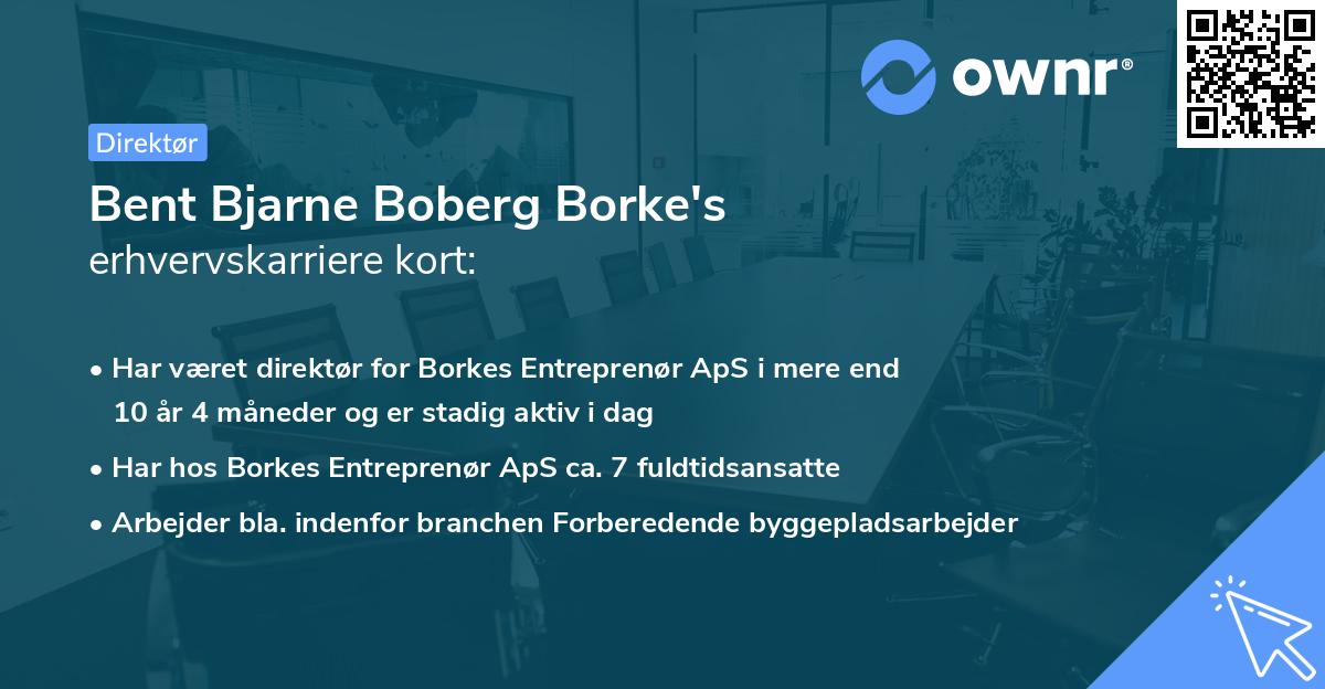 Bent Bjarne Boberg Borke's erhvervskarriere kort