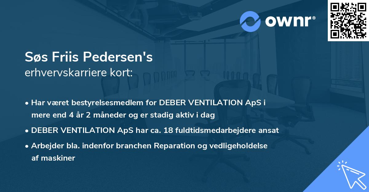 Søs Friis Pedersen's erhvervskarriere kort