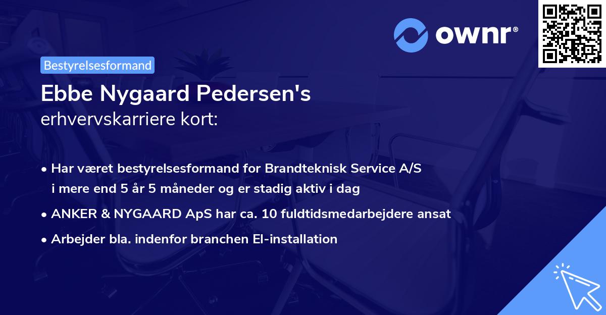 Ebbe Nygaard Pedersen's erhvervskarriere kort