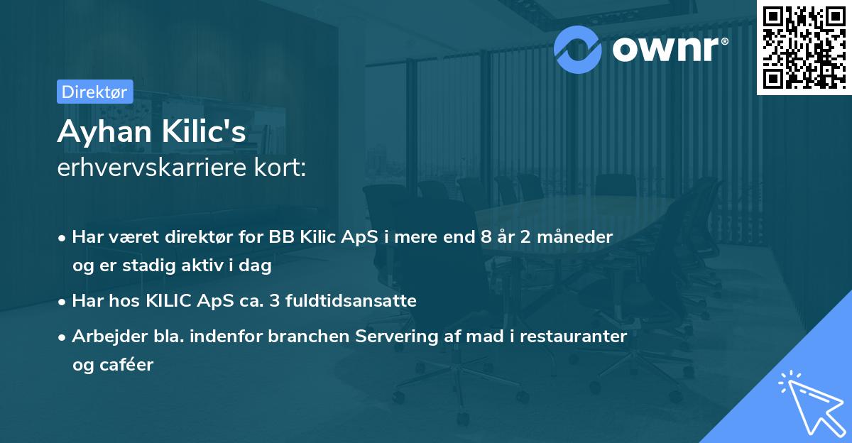 Ayhan Kilic's erhvervskarriere kort