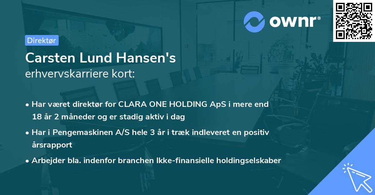 Carsten Lund Hansen's erhvervskarriere kort
