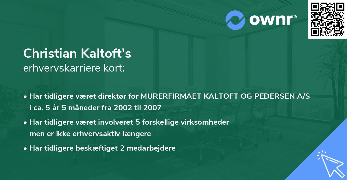 Christian Kaltoft's erhvervskarriere kort