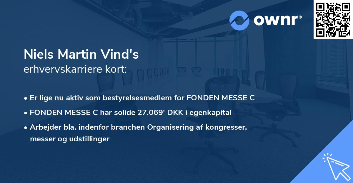 Niels Martin Vind's erhvervskarriere kort