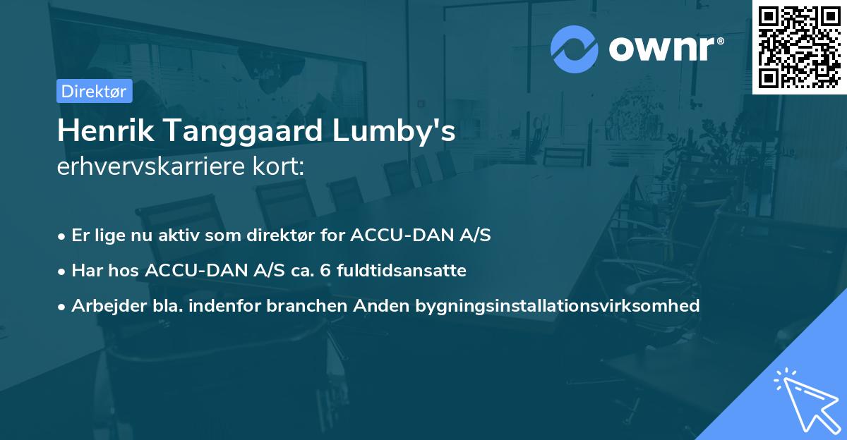 Henrik Tanggaard Lumby's erhvervskarriere kort