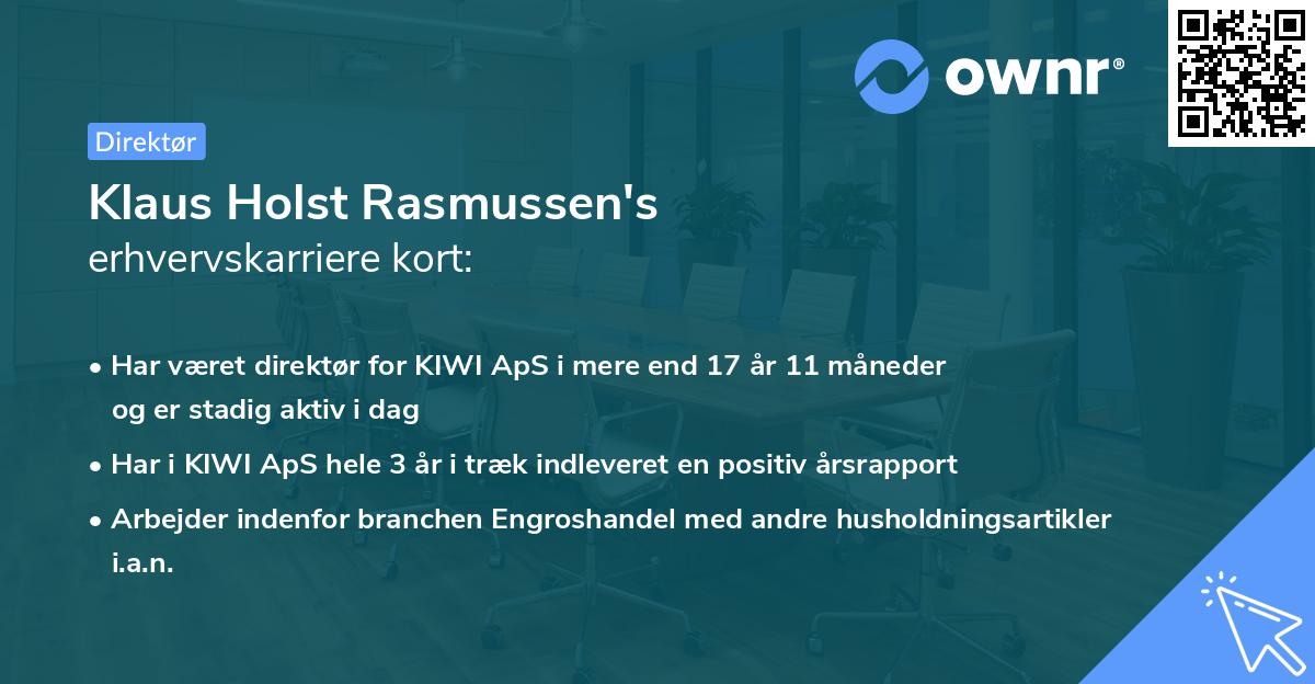 Klaus Holst Rasmussen's erhvervskarriere kort