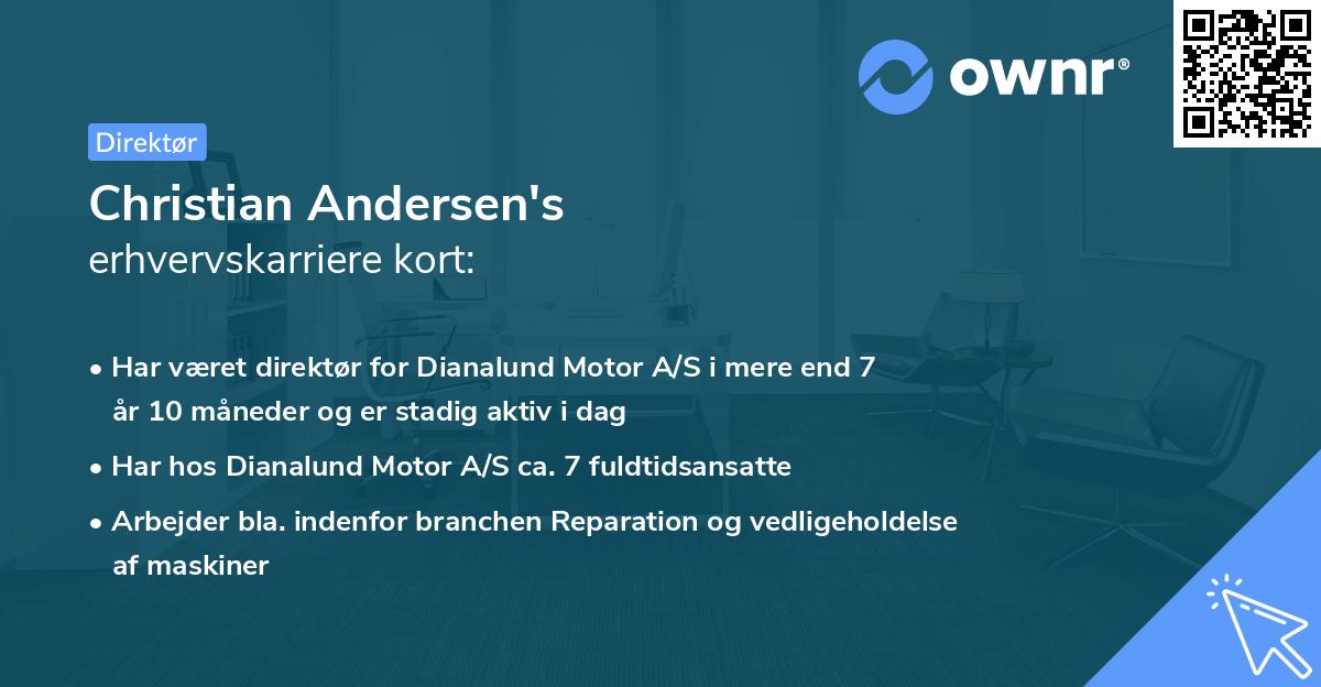 Christian Andersen's erhvervskarriere kort