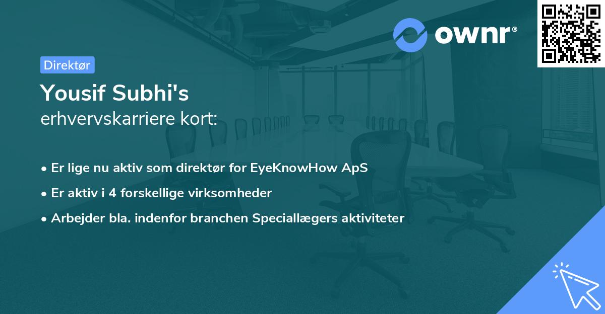 Yousif Subhi's erhvervskarriere kort