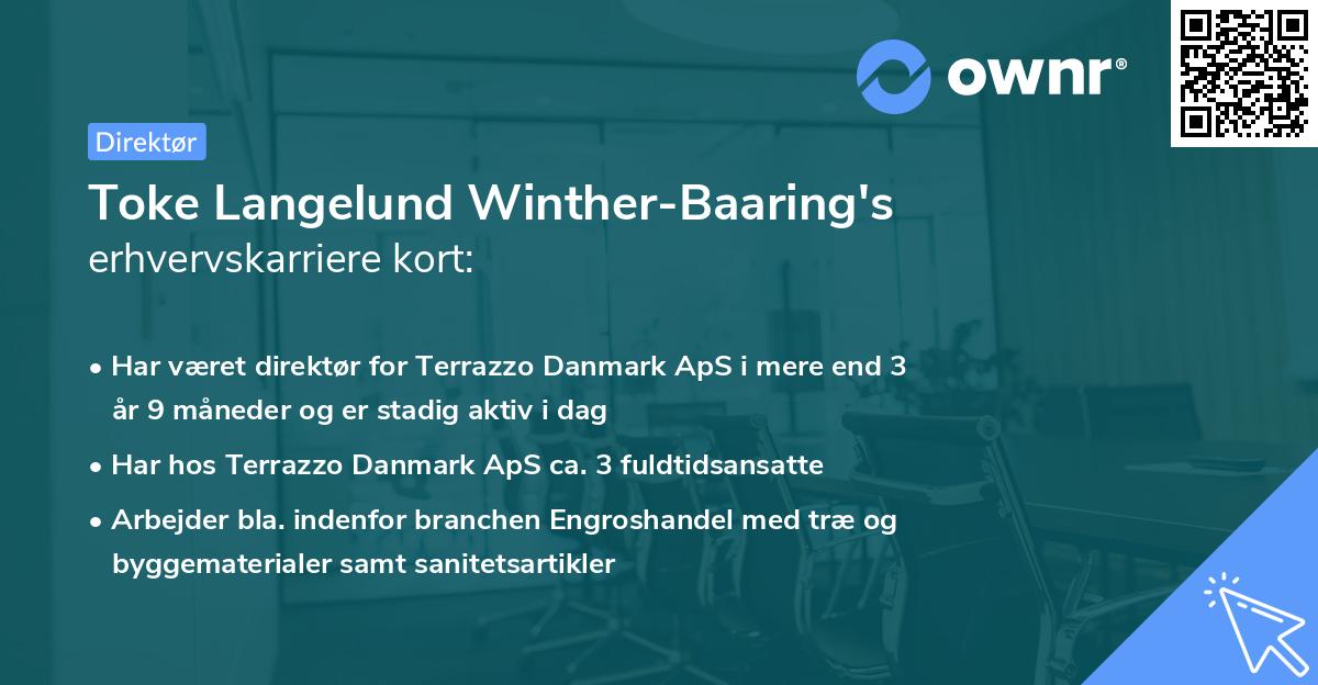 Toke Langelund Winther-Baaring's erhvervskarriere kort