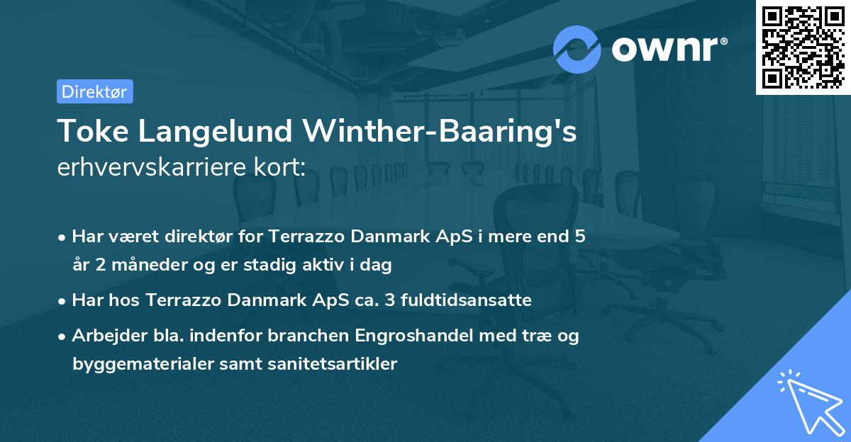 Toke Langelund Winther-Baaring's erhvervskarriere kort