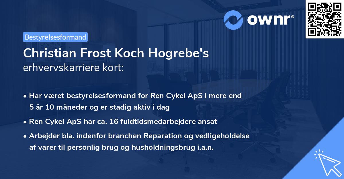 Christian Frost Koch Hogrebe's erhvervskarriere kort