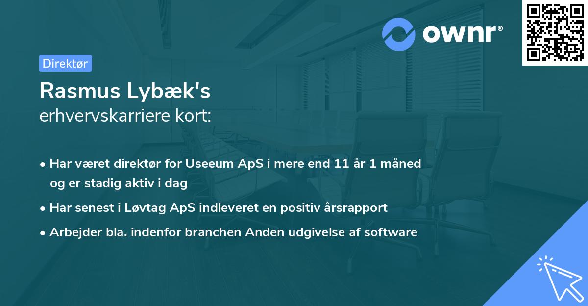 Rasmus Lybæk's erhvervskarriere kort