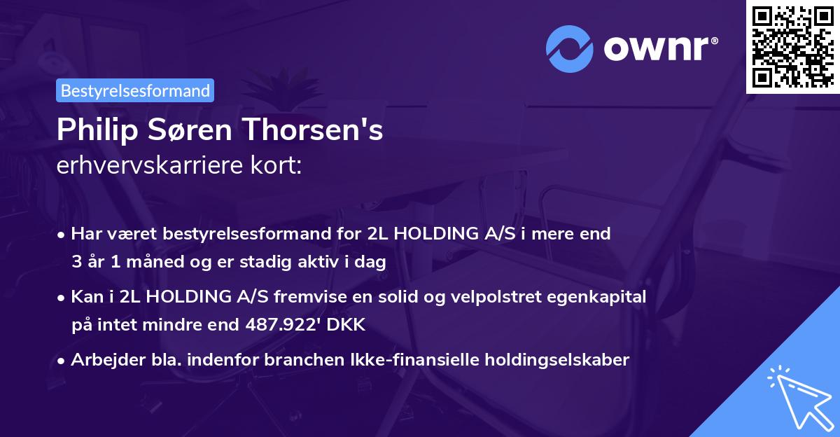 Philip Søren Thorsen's erhvervskarriere kort