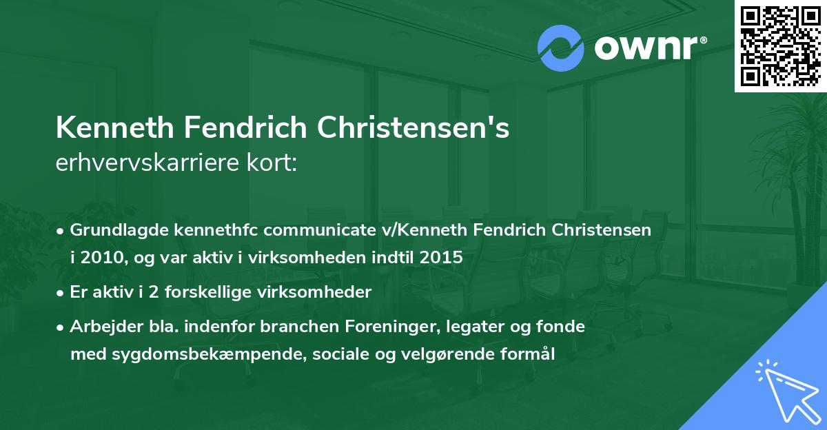 Kenneth Fendrich Christensen's erhvervskarriere kort