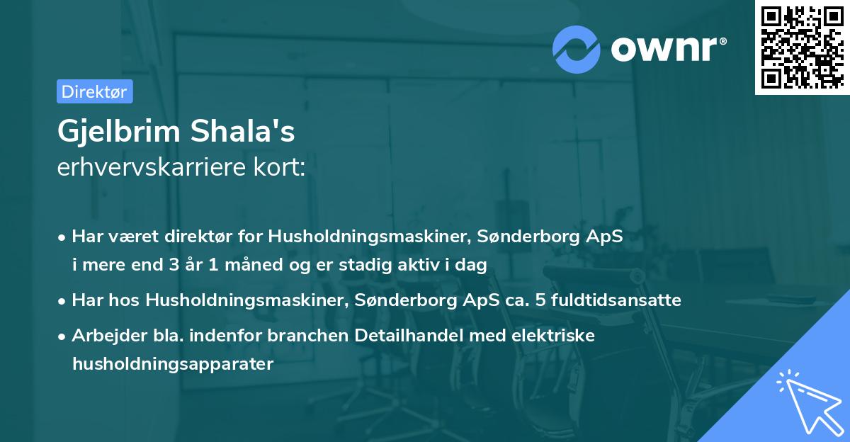 Gjelbrim Shala's erhvervskarriere kort