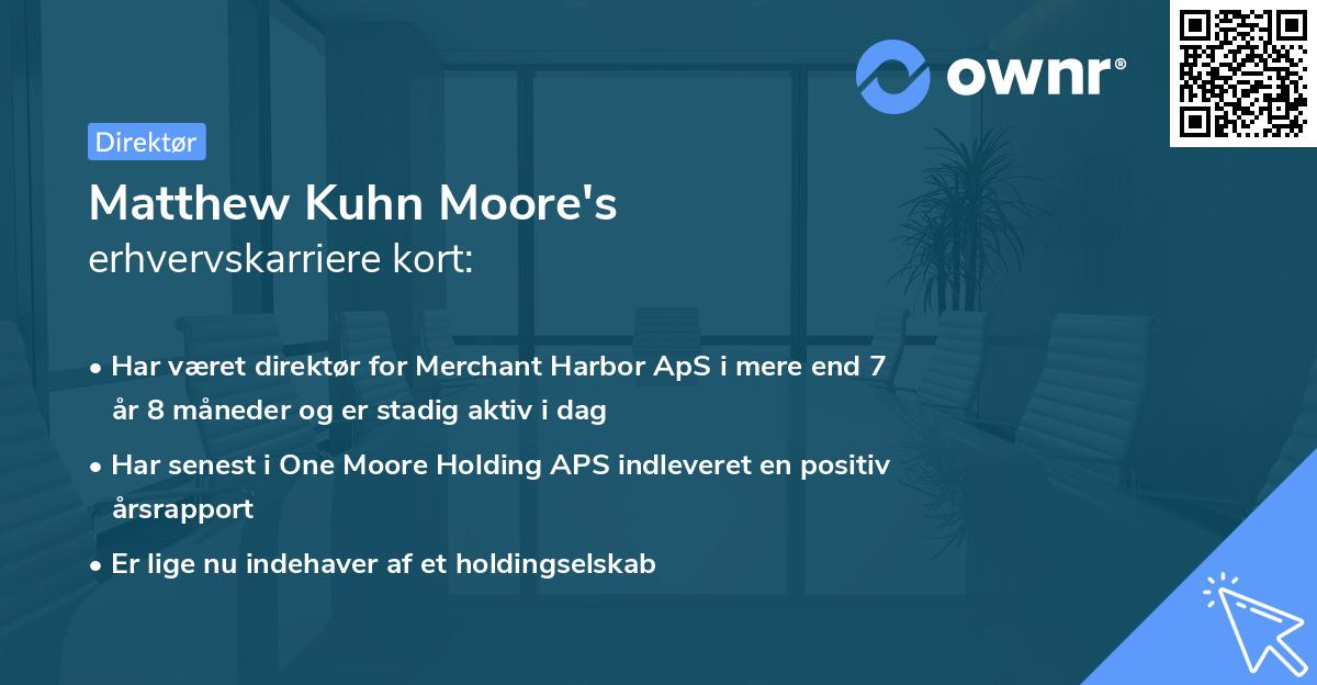 Matthew Kuhn Moore's erhvervskarriere kort