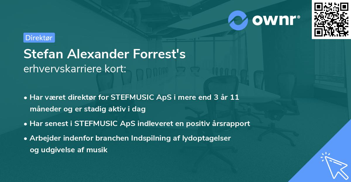 Stefan Alexander Forrest's erhvervskarriere kort