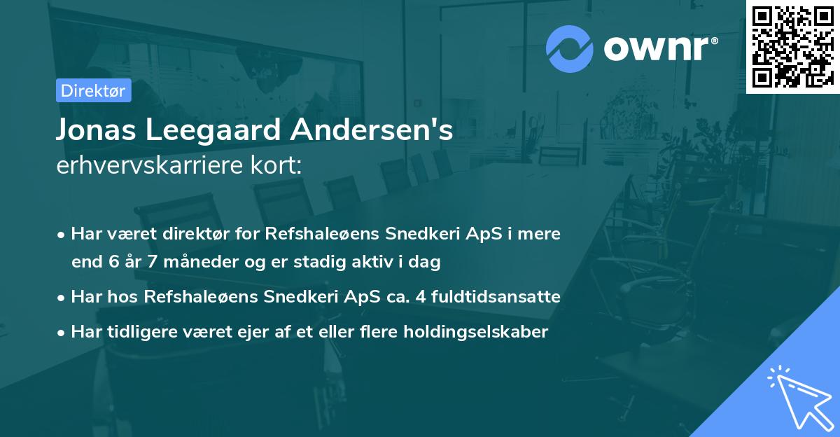 Jonas Leegaard Andersen's erhvervskarriere kort