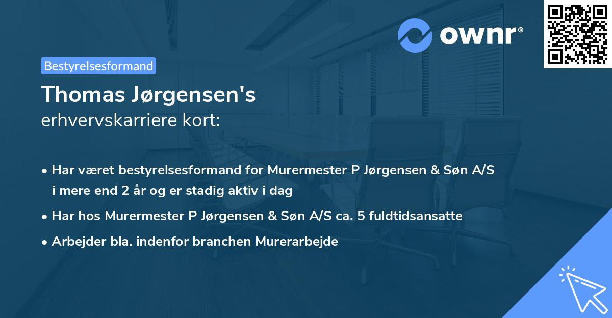 Thomas Jørgensen's erhvervskarriere kort