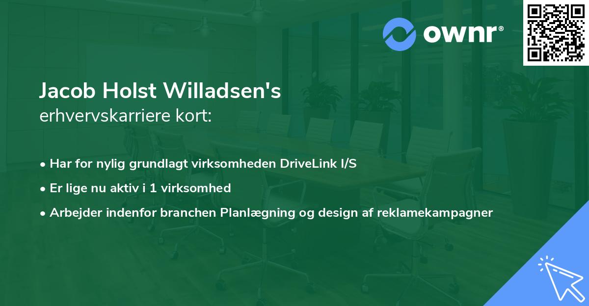 Jacob Holst Willadsen's erhvervskarriere kort