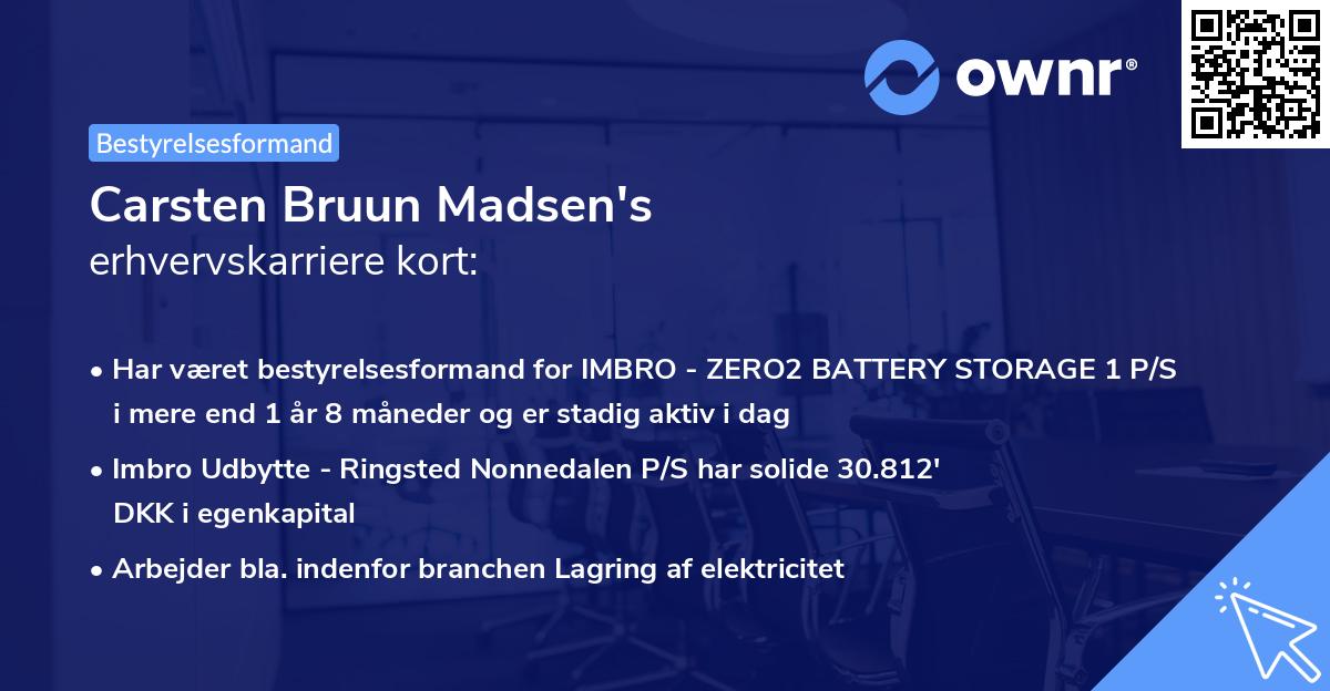 Carsten Bruun Madsen's erhvervskarriere kort