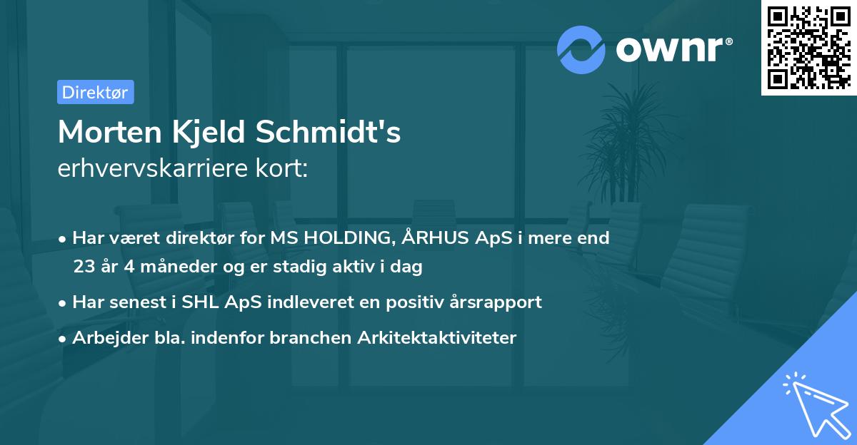Morten Kjeld Schmidt's erhvervskarriere kort