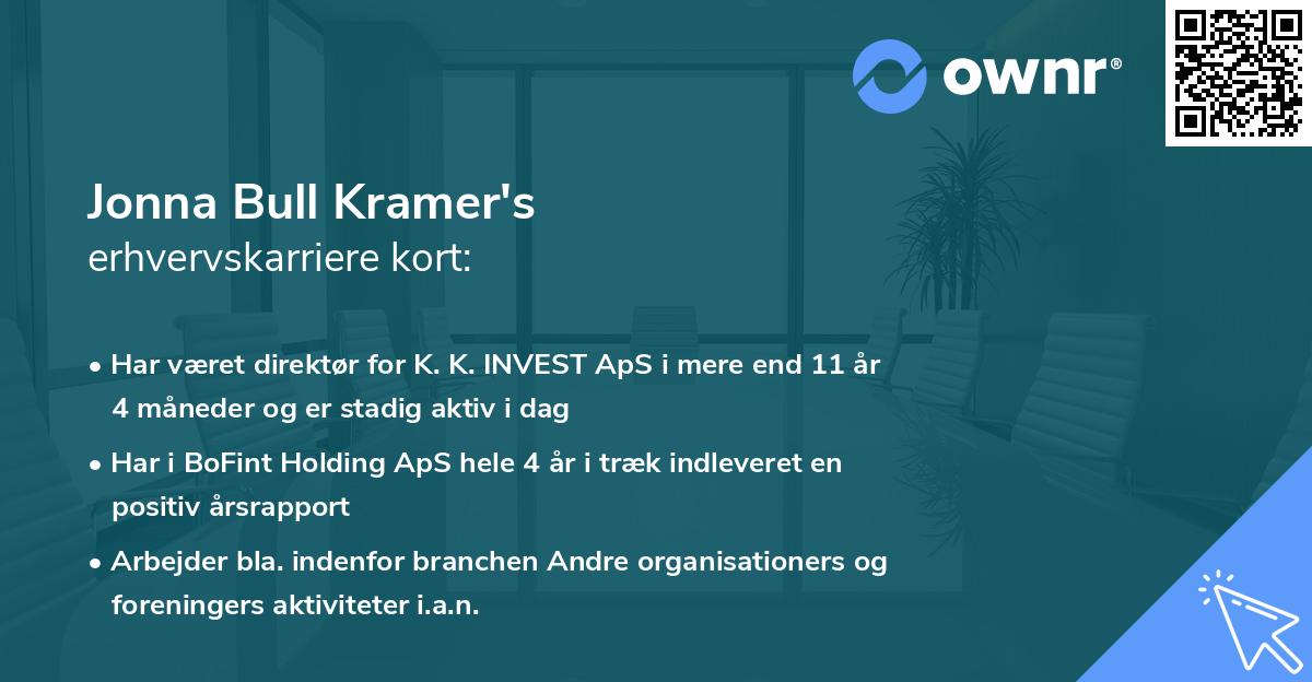 Jonna Bull Kramer's erhvervskarriere kort