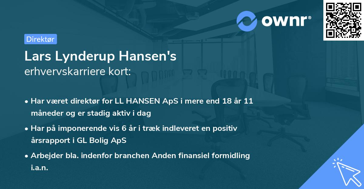Lars Lynderup Hansen's erhvervskarriere kort