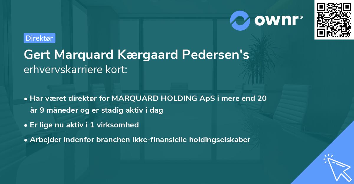 Gert Marquard Kærgaard Pedersen's erhvervskarriere kort