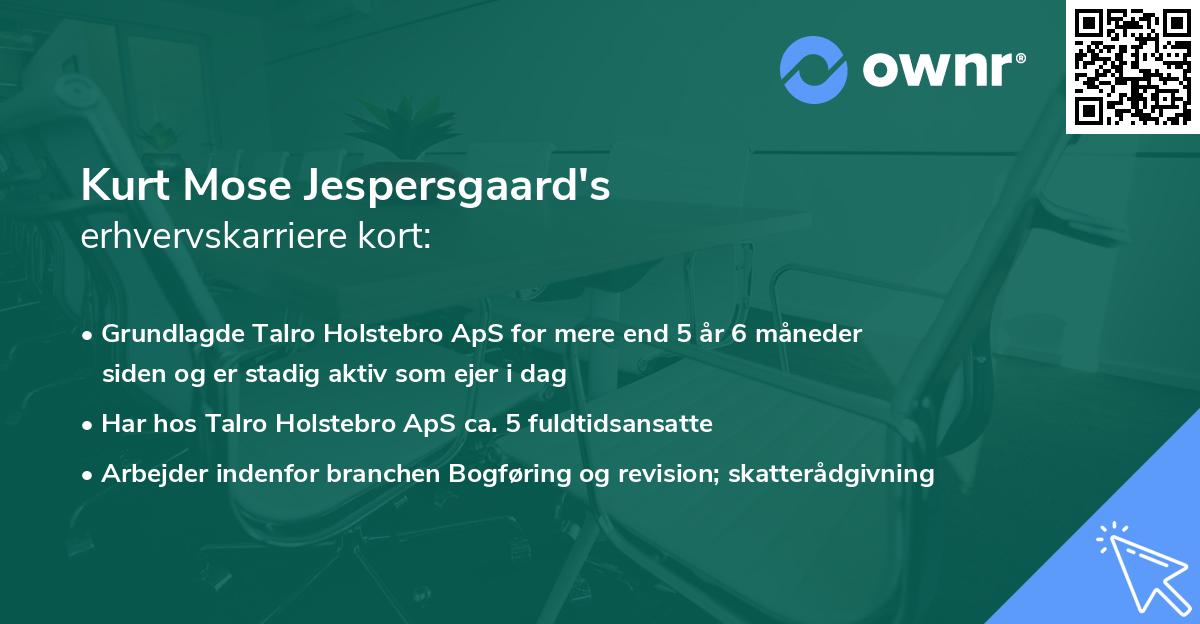 Kurt Mose Jespersgaard's erhvervskarriere kort