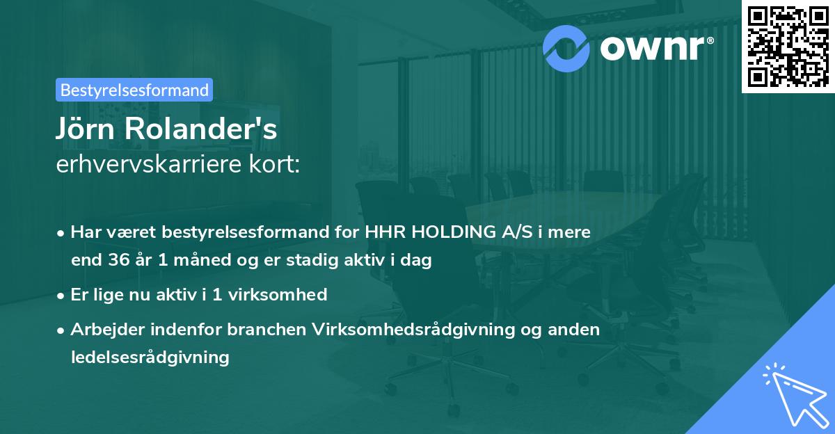 Jörn Rolander's erhvervskarriere kort