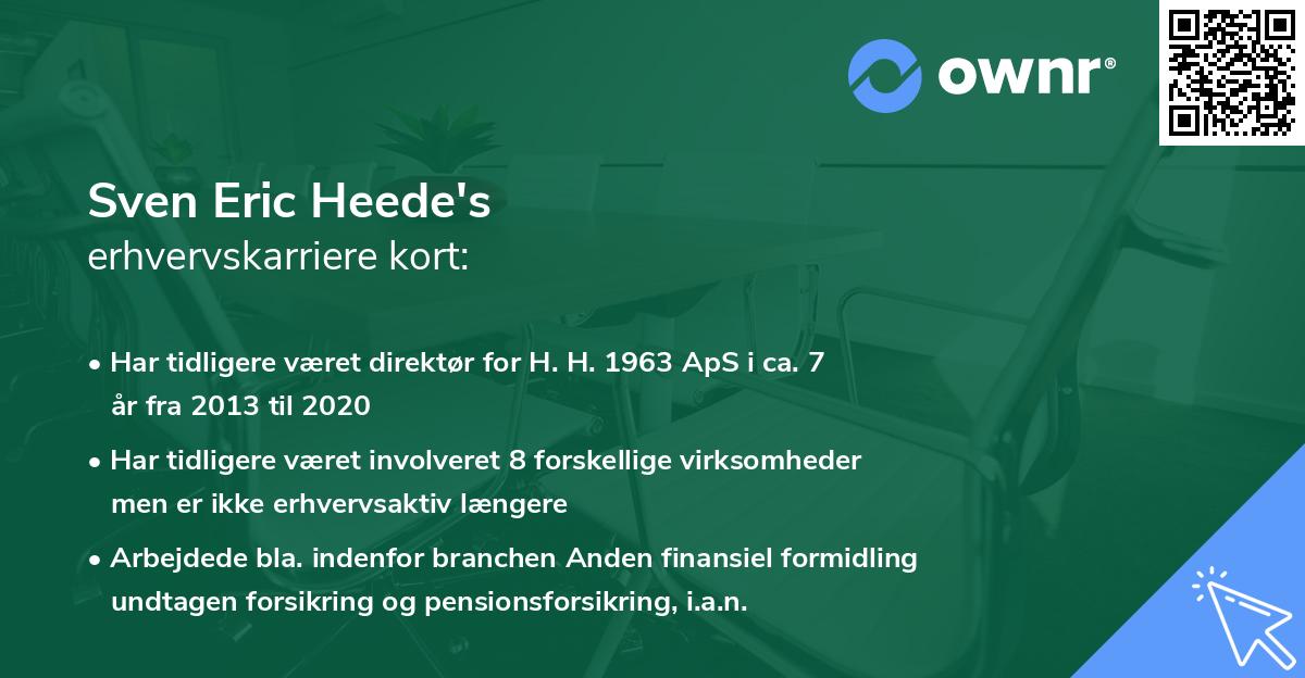 Sven Eric Heede's erhvervskarriere kort