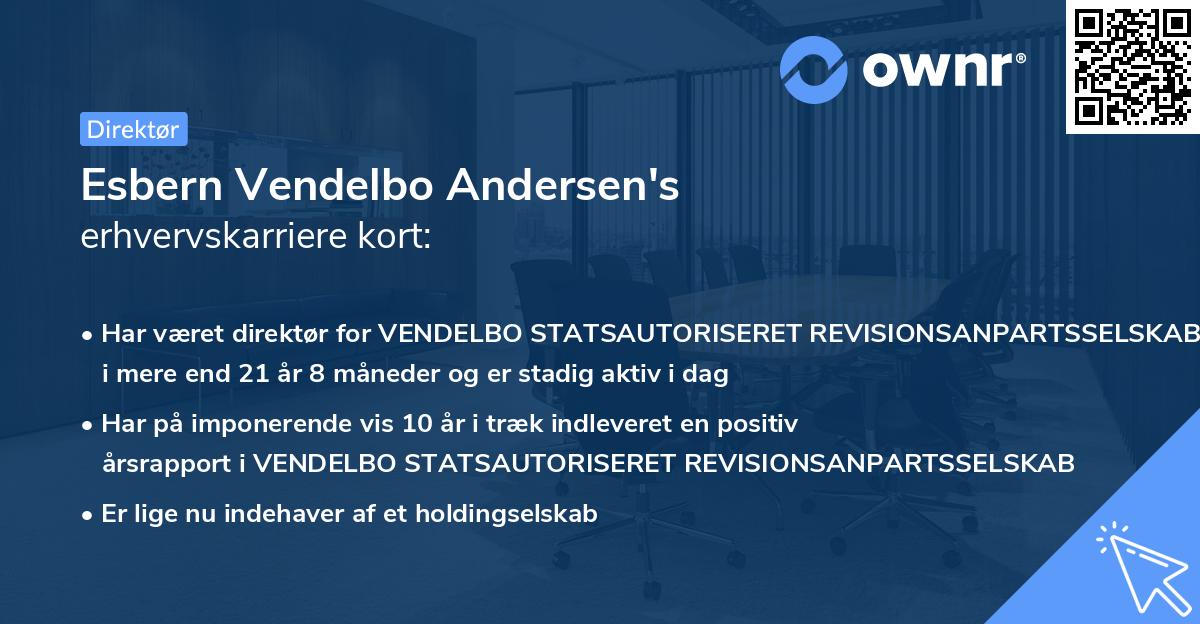 Esbern Vendelbo Andersen's erhvervskarriere kort