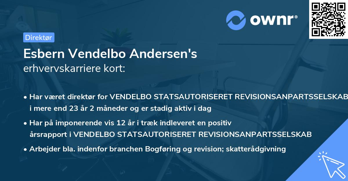 Esbern Vendelbo Andersen's erhvervskarriere kort