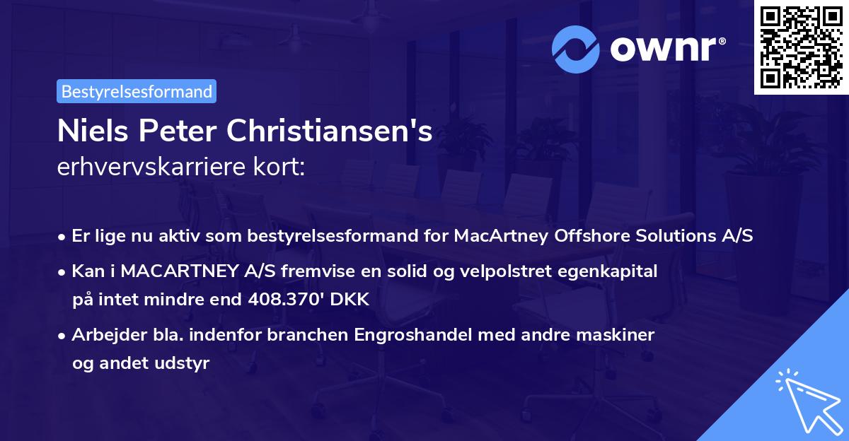 Niels Peter Christiansen's erhvervskarriere kort