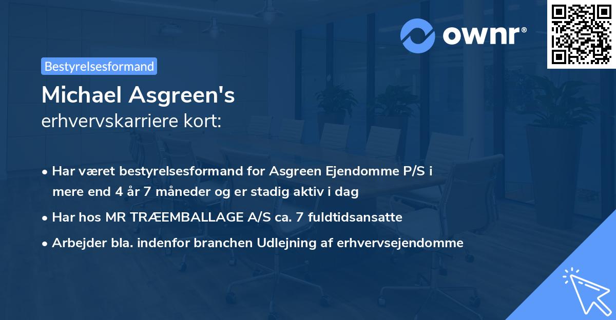 Michael Asgreen's erhvervskarriere kort