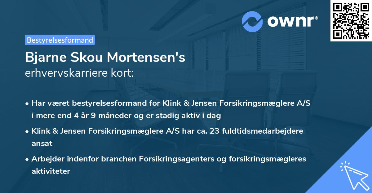 Bjarne Skou Mortensen's erhvervskarriere kort