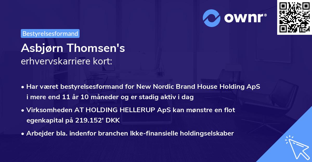 Asbjørn Thomsen's erhvervskarriere kort