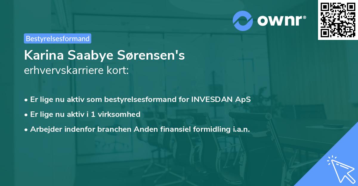 Karina Saabye Sørensen's erhvervskarriere kort