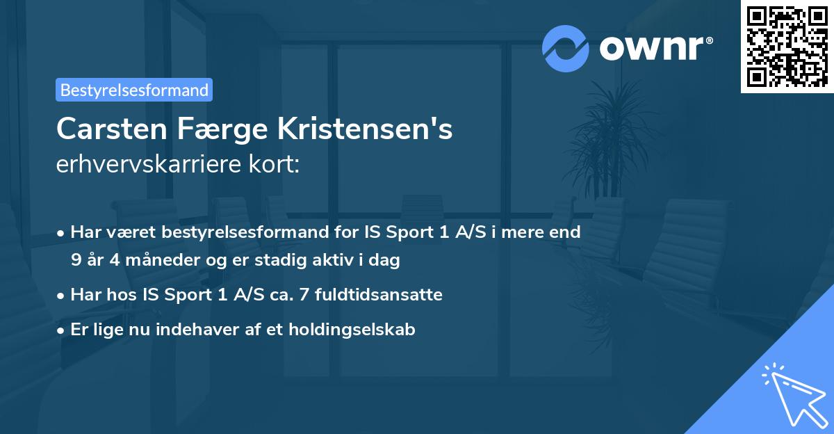 Carsten Færge Kristensen's erhvervskarriere kort