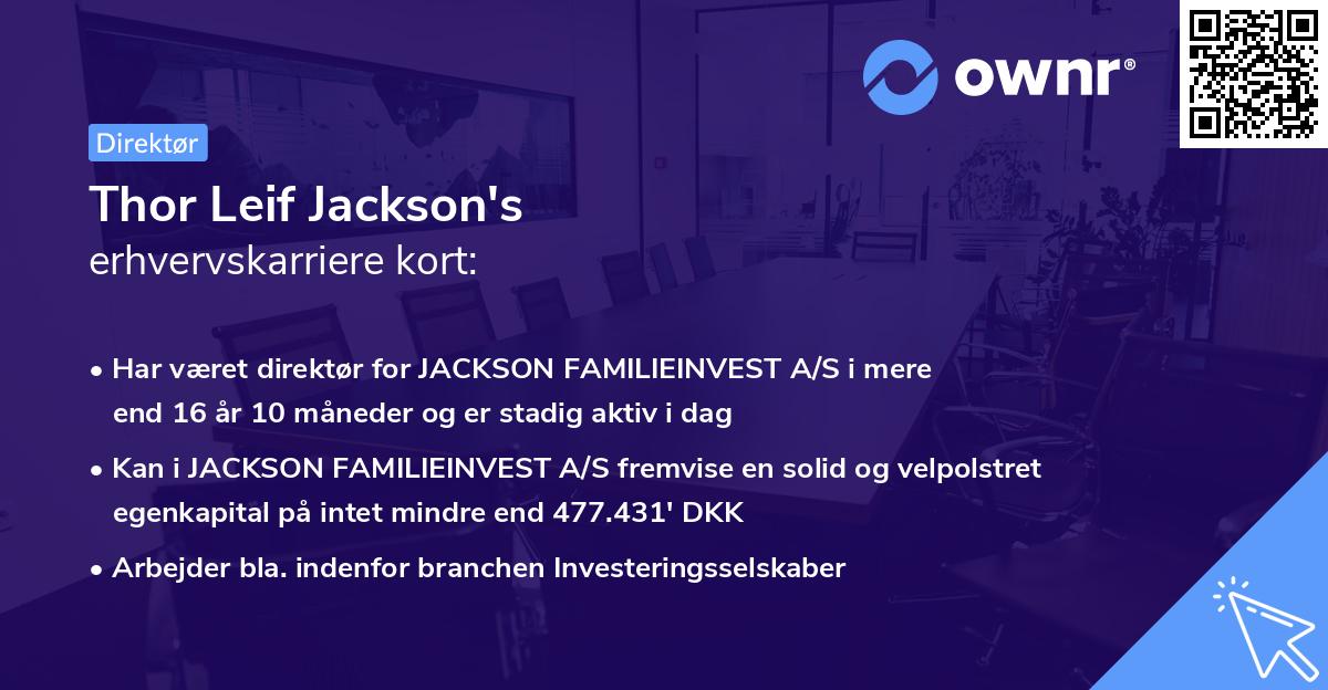 Thor Leif Jackson's erhvervskarriere kort