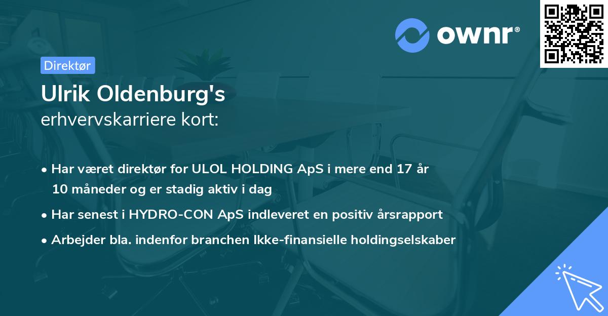 Ulrik Oldenburg's erhvervskarriere kort