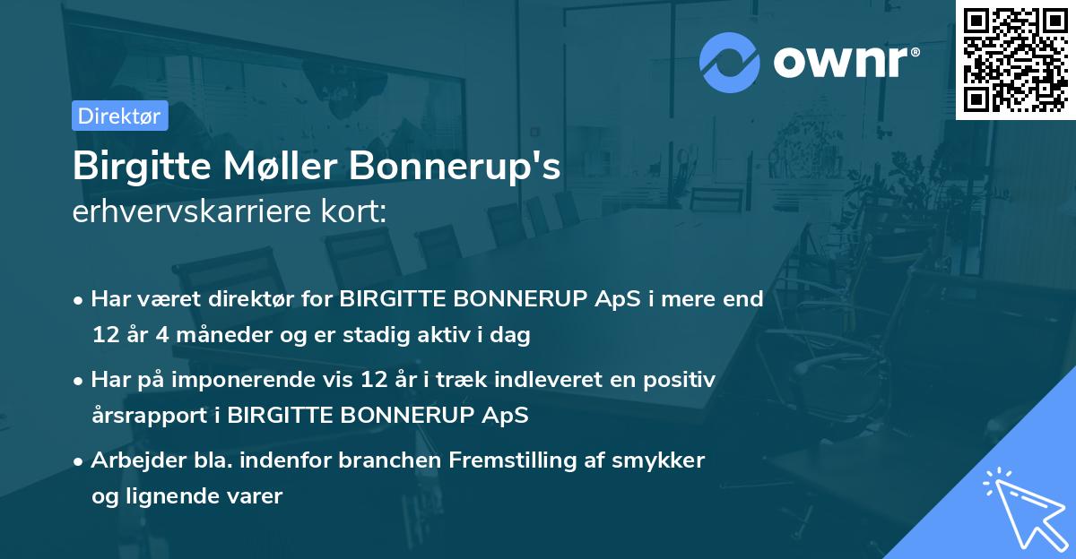 Birgitte Møller Bonnerup's erhvervskarriere kort