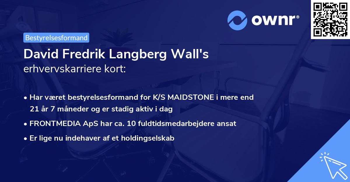 David Fredrik Langberg Wall's erhvervskarriere kort