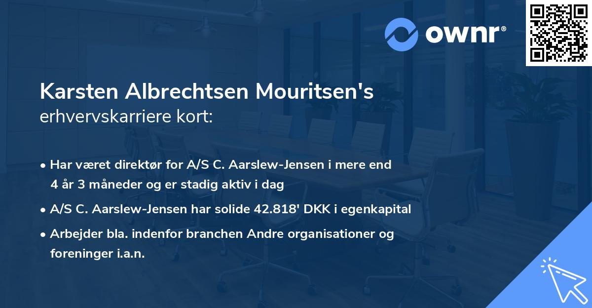 Karsten Albrechtsen Mouritsen's erhvervskarriere kort