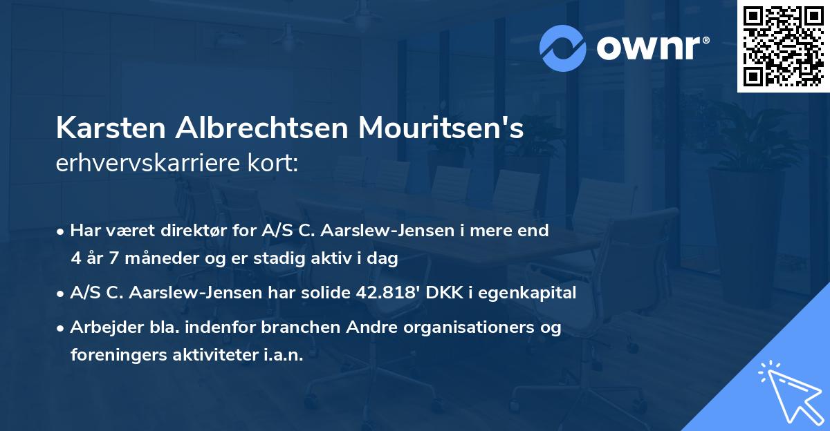 Karsten Albrechtsen Mouritsen's erhvervskarriere kort