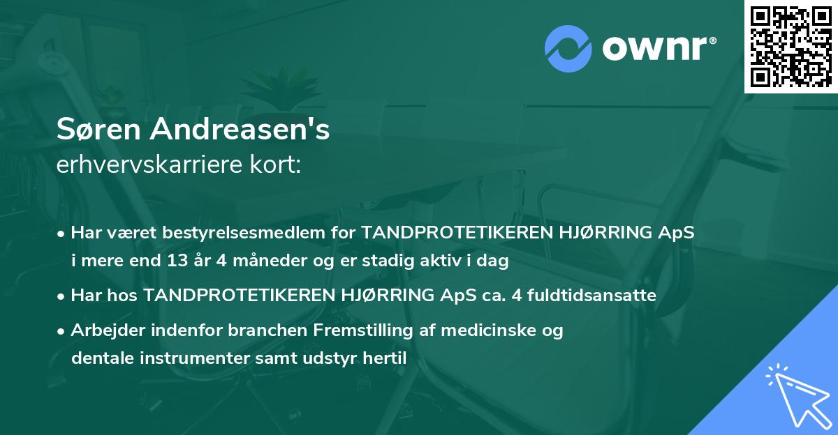 Søren Andreasen's erhvervskarriere kort