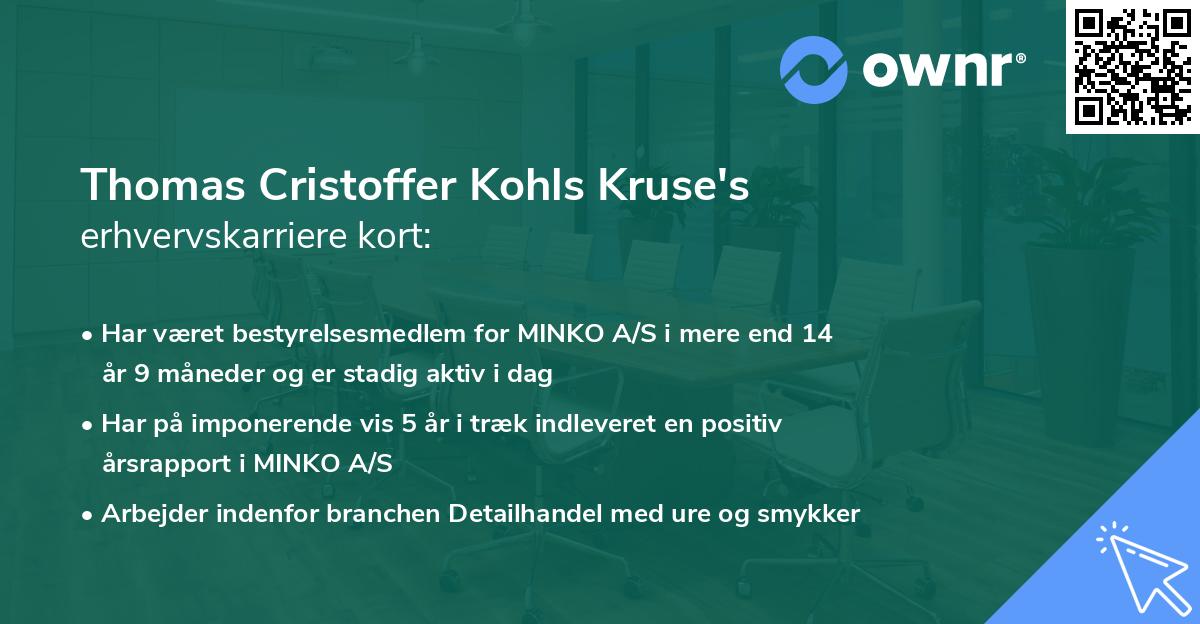 Thomas Cristoffer Kohls Kruse's erhvervskarriere kort