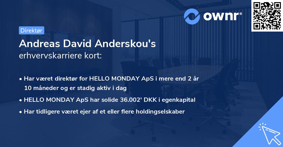 Andreas David Anderskou's erhvervskarriere kort